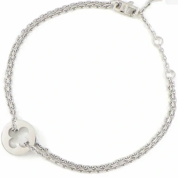 LOUIS VUITTON EMPREINTE DOUBLE CHAIN BRACELET - Solid 18K White Gold - Picture 3 of 8